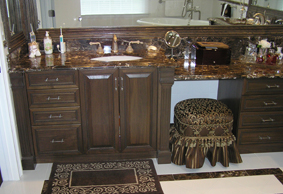 walnut rope trim vanity